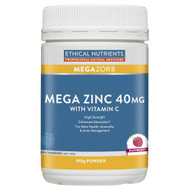 Ethical Nutrients Megazorb Mega Zinc 40mg With Vitamin C Raspberry 190g