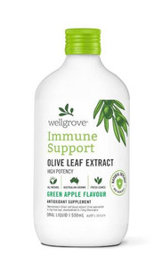 Wellgrove Immune Support Olive Leaf Extract Green Apple 500ml