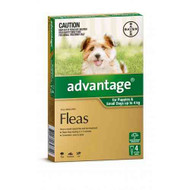 Advantage Dog 0-4kg Small Green 4 Pack