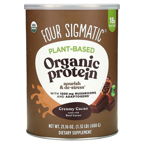 <img alt="Four Sigmatic, Plant-Based Organic Protein with Mushrooms & Adaptogens, Creamy Cacao, 1.32 lbs (600 g)" title="Four Sigmatic, Plant-Based Organic Protein with Mushrooms & Adaptogens, Creamy Cacao, 1.32 lbs (600 g),816897022298"