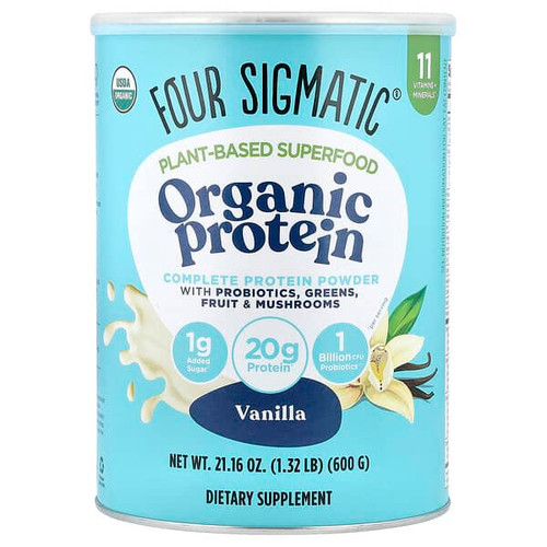 <img alt="Four Sigmatic, Plant-Based Superfood, Organic Protein, Vanilla, 1.32 lb (600 g)" title="Four Sigmatic, Plant-Based Superfood, Organic Protein, Vanilla, 1.32 lb (600 g),816897022342"