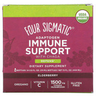 Four Sigmatic, Adaptogen Immune Support with Chaga, Elderberry, 6 Bottles, 2.5 fl oz (74 ml) Each,Four Sigmatic, Adaptogen Immune Support with Chaga, Elderberry, 6 Bottles, 2.5 fl oz (74 ml) Each