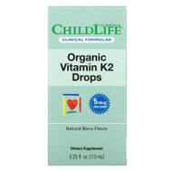 Childlife Clinicals, Organic Vitamin K2 Drops, Natural Berry Flavor , 0.25 fl oz (7.5 ml),Childlife Clinicals, Organic Vitamin K2 Drops, Natural Berry Flavor , 0.25 fl oz (7.5 ml)