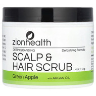 <img alt="Zion Health, Deep Cleansing Scalp & Hair Scrub with Argan Oil, Green Apple, 4 oz (113 g)" title="Zion Health, Deep Cleansing Scalp & Hair Scrub with Argan Oil, Green Apple, 4 oz (113 g),093141103358"