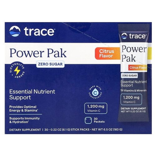 <img alt="Trace, Power Pak, Zero Sugar, Citrus, 30 Stick Packets, 0.22 oz (6.1 g) Each" title="Trace, Power Pak, Zero Sugar, Citrus, 30 Stick Packets, 0.22 oz (6.1 g) Each,878941005558"
