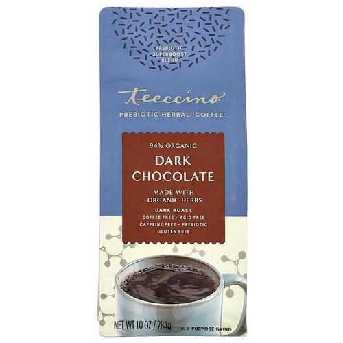 <img alt="Teeccino, Prebiotic Herbal Coffee, Dark Chocolate, Dark Roast, Caffeine Free, 10 oz (284 g)" title="Teeccino, Prebiotic Herbal Coffee, Dark Chocolate, Dark Roast, Caffeine Free, 10 oz (284 g),795239860104"