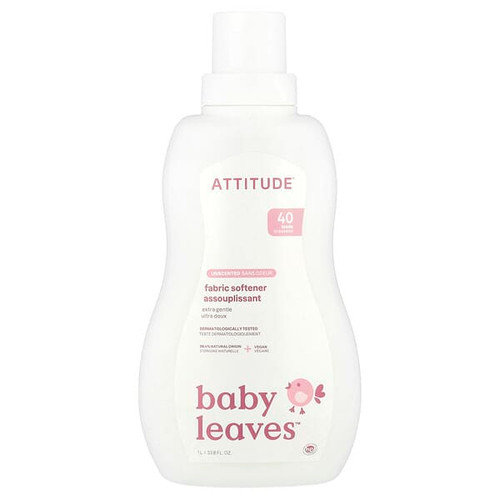 <img alt="ATTITUDE, Baby Leaves, Fabric Softener, Unscented, 40 Loads, 33.8 fl oz (1 L)" title="ATTITUDE, Baby Leaves, Fabric Softener, Unscented, 40 Loads, 33.8 fl oz (1 L),626232121438"