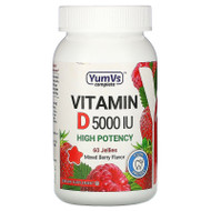 YumV's, Vitamin D, Mixed Berry Flavor, 5,000 IU, 60 Jellies,YumV's, Vitamin D, Mixed Berry Flavor, 5,000 IU, 60 Jellies