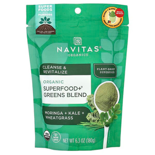 <img alt="Navitas Organics, Organic Superfood+ Greens Blend, 6.3 oz (180 g)" title="Navitas Organics, Organic Superfood+ Greens Blend, 6.3 oz (180 g),811961022501"
