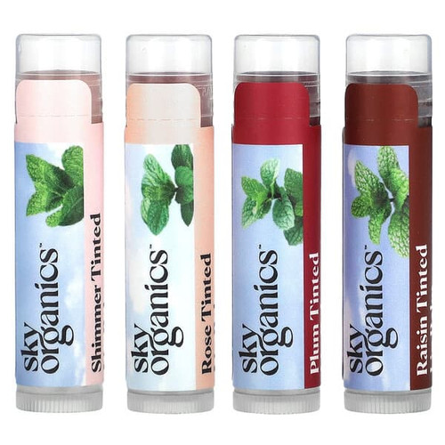 <img alt="Sky Organics, Tinted Lip Balms with Beeswax, 4 Balms, 0.15 oz (4.25 g) Each" title="Sky Organics, Tinted Lip Balms with Beeswax, 4 Balms, 0.15 oz (4.25 g) Each,856045007630"