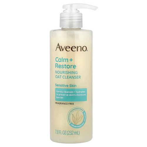 <img alt="Aveeno, Calm + Restore, Nourishing Oat Cleanser, Sensitive Skin, Fragrance Free, 7.8 fl oz (232 ml)" title="Aveeno, Calm + Restore, Nourishing Oat Cleanser, Sensitive Skin, Fragrance Free, 7.8 fl oz (232 ml),381371191819"