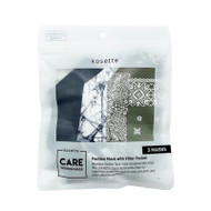 Kosette, Fashion Mask with Filter Pocket,  3 Masks,Kosette, Fashion Mask with Filter Pocket,  3 Masks