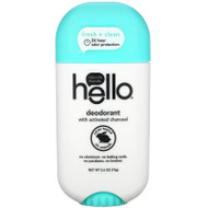 Hello, Deodorant with Activated Charcoal, Fresh + Clean , 2.6 oz (73 g),Hello, Deodorant with Activated Charcoal, Fresh + Clean , 2.6 oz (73 g)