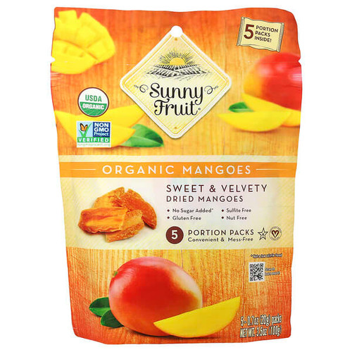 <img alt="Sunny Fruit, Organic Dried Mangoes, 5 Portion Packs, 0.7 oz (20 g) Each" title="Sunny Fruit, Organic Dried Mangoes, 5 Portion Packs, 0.7 oz (20 g) Each,842515008528"