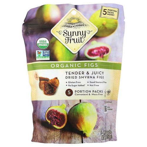<img alt="Sunny Fruit, Organic Dried Figs, 5 Portion Packs, 1.76 oz (50 g) Each" title="Sunny Fruit, Organic Dried Figs, 5 Portion Packs, 1.76 oz (50 g) Each,842515010125"