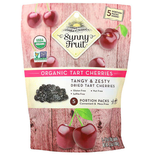 <img alt="Sunny Fruit, Organic Dried Tart Cherries, 5 Portion Packs, 0.7 oz (20 g) Each" title="Sunny Fruit, Organic Dried Tart Cherries, 5 Portion Packs, 0.7 oz (20 g) Each,842515008566"