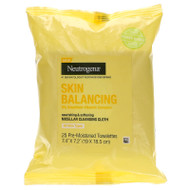 3 PACK OF Neutrogena, Skin Balancing, Micellar Cleansing Cloth, 25 Pre-Moistened Towelettes,Neutrogena, Skin Balancing, Micellar Cleansing Cloth, 25 Pre-Moistened Towelettes