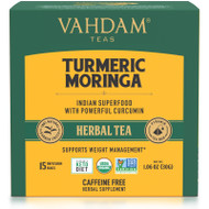 3 PACK OF Vahdam Teas, Herbal Tea, Turmeric Moringa, Caffeine Free, 15 Infusion Bags, 1.06 oz (30 g),Vahdam Teas, Herbal Tea, Turmeric Moringa, Caffeine Free, 15 Infusion Bags, 1.06 oz (30 g)