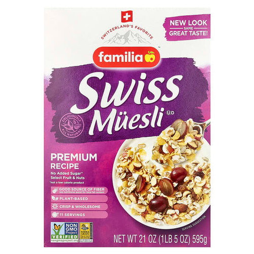 <img alt="Familia, Swiss Muesli, Premium Recipe, 21 oz (595 g)" title="Familia, Swiss Muesli, Premium Recipe, 21 oz (595 g),072762012355"
