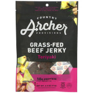 3 PACK OF Country Archer Jerky, Grass-Fed Beef Jerky, Teriyaki, 2.5 oz (71 g),Country Archer Jerky, Grass-Fed Beef Jerky, Teriyaki, 2.5 oz (71 g)