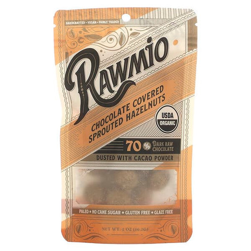 <img alt="Rawmio, Chocolate Covered Sprouted Hazelnuts, 2 oz (56.7 g)" title="Rawmio, Chocolate Covered Sprouted Hazelnuts, 2 oz (56.7 g),850018464369"