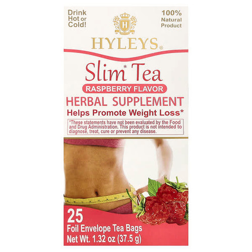 <img alt="Hyleys Tea, Slim Tea, Raspberry, 25 Foil Envelope Tea Bags, 1.32 oz (37.5 g)" title="Hyleys Tea, Slim Tea, Raspberry, 25 Foil Envelope Tea Bags, 1.32 oz (37.5 g),4791045012429"