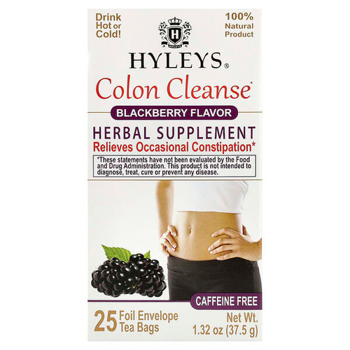 <img alt="Hyleys Tea, Colon Cleanse, Blackberry, Caffeine Free, 25 Tea Bags, 1.32 oz (37.5 g)" title="Hyleys Tea, Colon Cleanse, Blackberry, Caffeine Free, 25 Tea Bags, 1.32 oz (37.5 g),4791045015550"