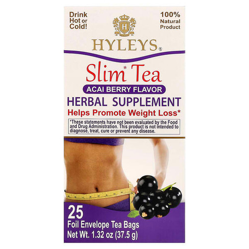 <img alt="Hyleys Tea, Slim Tea, Acai Berry, 25 Foil Envelope Tea Bags, 1.32 oz (37.5 g)" title="Hyleys Tea, Slim Tea, Acai Berry, 25 Foil Envelope Tea Bags, 1.32 oz (37.5 g),4791045010678"