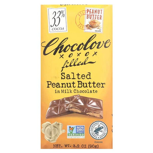 <img alt="Chocolove, Filled Salted Peanut Butter in Milk Chocolate, 33% Cocoa, 3.2 oz  (90 g )" title="Chocolove, Filled Salted Peanut Butter in Milk Chocolate, 33% Cocoa, 3.2 oz  (90 g ),716270040065"