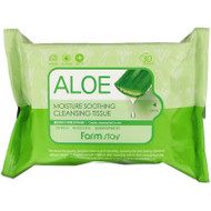 3 PACK OF Farmstay, Aloe Moisture Soothing Cleansing Tissue, 30 Sheets, 120 ml,Farmstay, Aloe Moisture Soothing Cleansing Tissue, 30 Sheets, 120 ml