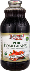 3 PACK of Lakewood Organic Pure Juice Fresh Pressed Pomegranate -- 32 fl oz
