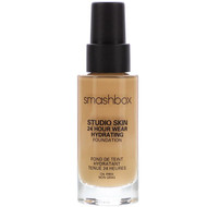 Smashbox, Studio Skin 24 Hour Wear Hydrating Foundation 2.4 Light Medium with Warm Peach Undertone, 1 fl oz (30 ml)