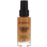 Smashbox, Studio Skin 24 Hour Wear Hydrating Foundation, 4.0 Medium Dark with Warm Peach Undertone, 1 fl oz (30 ml)