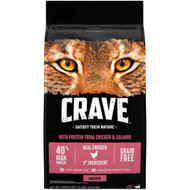 Crave Satisfy Their Nature Indoor Adult Cat Food Chicken & Salmon -- 10 lb