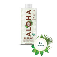 Aloha Organic Vegan Plant Based Protein Drink with MCT Oil Coconut -- 11 fl oz Each - Pack of 12