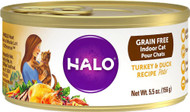 Halo Purely For Pets Grain Free Indoor Pate Cat Food Turkey & Duck Recipe -- 5.5 oz Each / Pack of 12