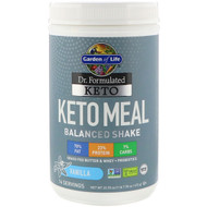Garden of Life, Dr. Formulated Keto Meal Balanced Shake, Vanilla, 1.48 lbs (672 g)