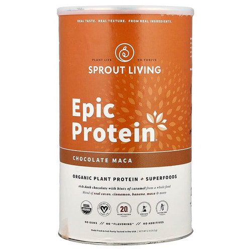 <img alt="Sprout Living, Epic Protein, Organic Plant Protein + Superfoods, Chocolate Maca, 2 lb (912 g)" title="Sprout Living, Epic Protein, Organic Plant Protein + Superfoods, Chocolate Maca, 2 lb (912 g),852457007640"
