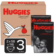 Huggies Special Delivery Baby Diapers Hypoallergenic Size 3 Economy Plus Pack -- 116 Diapers