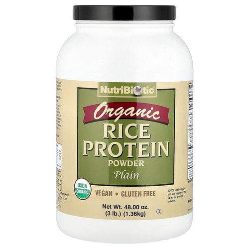 <img alt="NutriBiotic, Organic Rice Protein Powder, Plain, 3 lb (1.36 kg)" title="NutriBiotic, Organic Rice Protein Powder, Plain, 3 lb (1.36 kg),728177030018"
