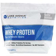 Lake Avenue Nutrition, Whey Protein + Probiotics, Vanilla Flavor, 5 lb (2270 g)