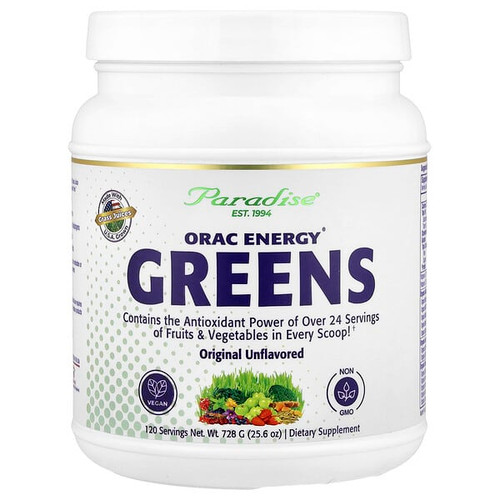<img alt="Paradise Herbs, ORAC Energy Greens, Original Unflavored , 25.6 oz (728 g)" title="Paradise Herbs, ORAC Energy Greens, Original Unflavored , 25.6 oz (728 g),601944778859"