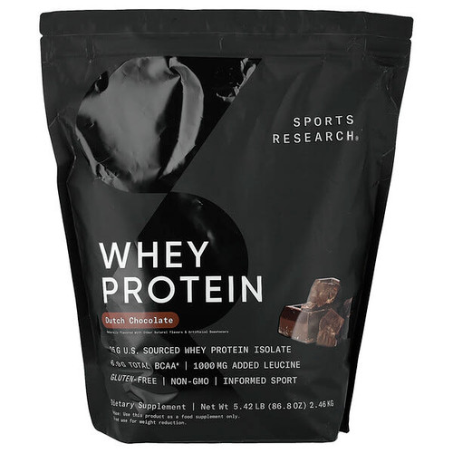 <img alt="Sports Research, Whey Protein, Dutch Chocolate, 5.42 lb (2.46 kg)" title="Sports Research, Whey Protein, Dutch Chocolate, 5.42 lb (2.46 kg),023249090045"