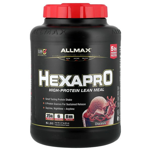 <img alt="ALLMAX, Hexapro, High-Protein Lean Meal, Chocolate, 5 lbs (2.27 kg)" title="ALLMAX, Hexapro, High-Protein Lean Meal, Chocolate, 5 lbs (2.27 kg),665553228532"