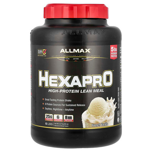 <img alt="ALLMAX, Hexapro, High-Protein Lean Meal, French Vanilla, 5 lbs (2.27 kg)" title="ALLMAX, Hexapro, High-Protein Lean Meal, French Vanilla, 5 lbs (2.27 kg),665553228549"
