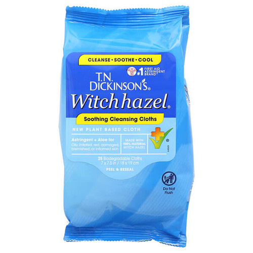 <img alt="Dickinson Brands, Witch Hazel, Soothing Cleansing Cloths, 25 Biodegradable Cloths" title="Dickinson Brands, Witch Hazel, Soothing Cleansing Cloths, 25 Biodegradable Cloths,052651000120"