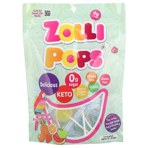 <img alt="Zollipops, The Clean Teeth Pops, Tropical Fruit, Approx. 23-25 Pops, 5.2 oz" title="Zollipops, The Clean Teeth Pops, Tropical Fruit, Approx. 23-25 Pops, 5.2 oz,853231003063"