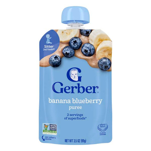 <img alt="3 PACK of Gerber, 2nd Foods, Puree, Sitter, Banana & Blueberry, 3.5 oz (99 g)" title="3 PACK of Gerber, 2nd Foods, Puree, Sitter, Banana & Blueberry, 3.5 oz (99 g),015000044787"