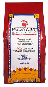 Puroast Organic Low Acid Ground Coffee French Roast -- 2.5 lbs