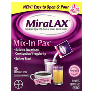<img alt="MiraLAX, Mix-In Pax, Grit Free, Unflavored, 20 Packets 0.5 oz (17 g) Each" title="MiraLAX, Mix-In Pax, Grit Free, Unflavored, 20 Packets 0.5 oz (17 g) Each,041100566560"